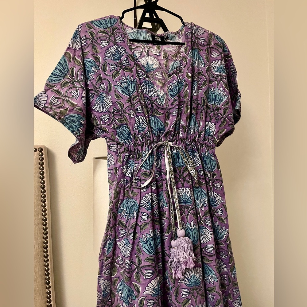 Madison Mathew’s Purple Floral Drawstring Dress